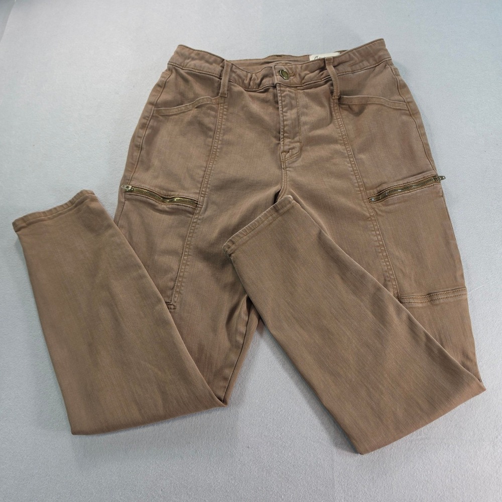 Cosmic Blue Love Hannah Cargo Skinny Pants Brown Utility Soft Stretch